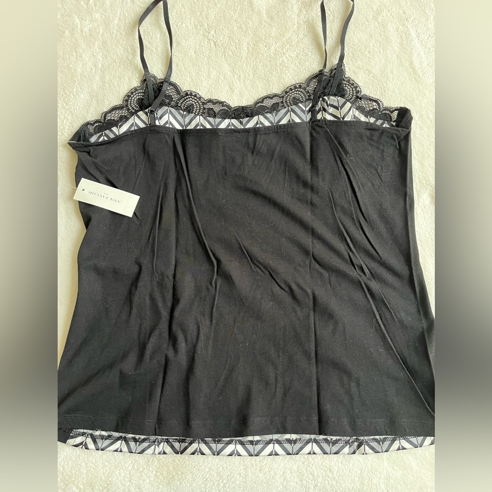 Nwt 2 Ann Taylor camisoles tailored green and black / white sz large - Picture 13 of 13